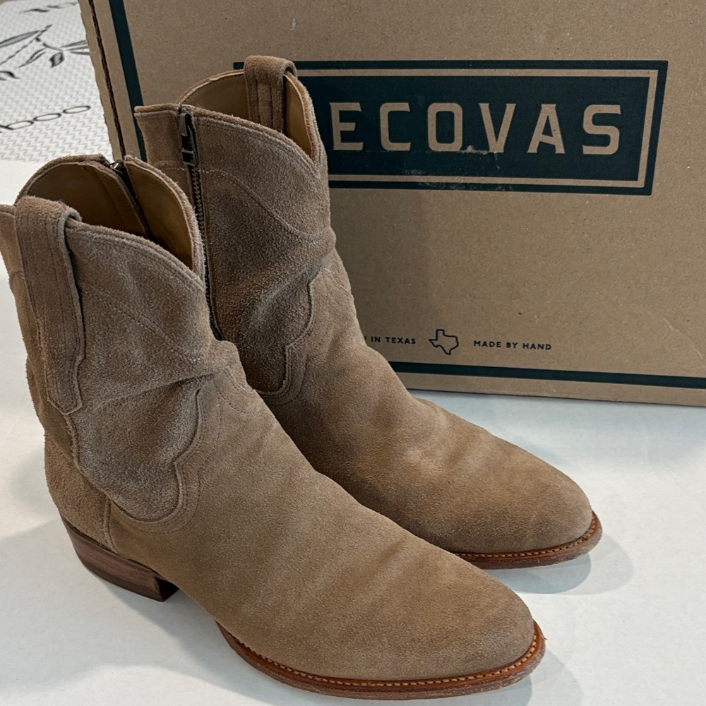 Tecovas Men’s Roy zip boots size 11D granite suede